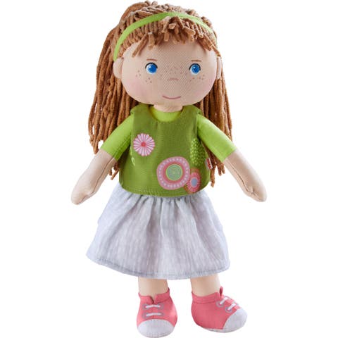 12" Soft Baby Doll Hedda with Brown Hair, Blue Eyes & Embroidered Face, Washable Toddler Doll for 18 Months+
