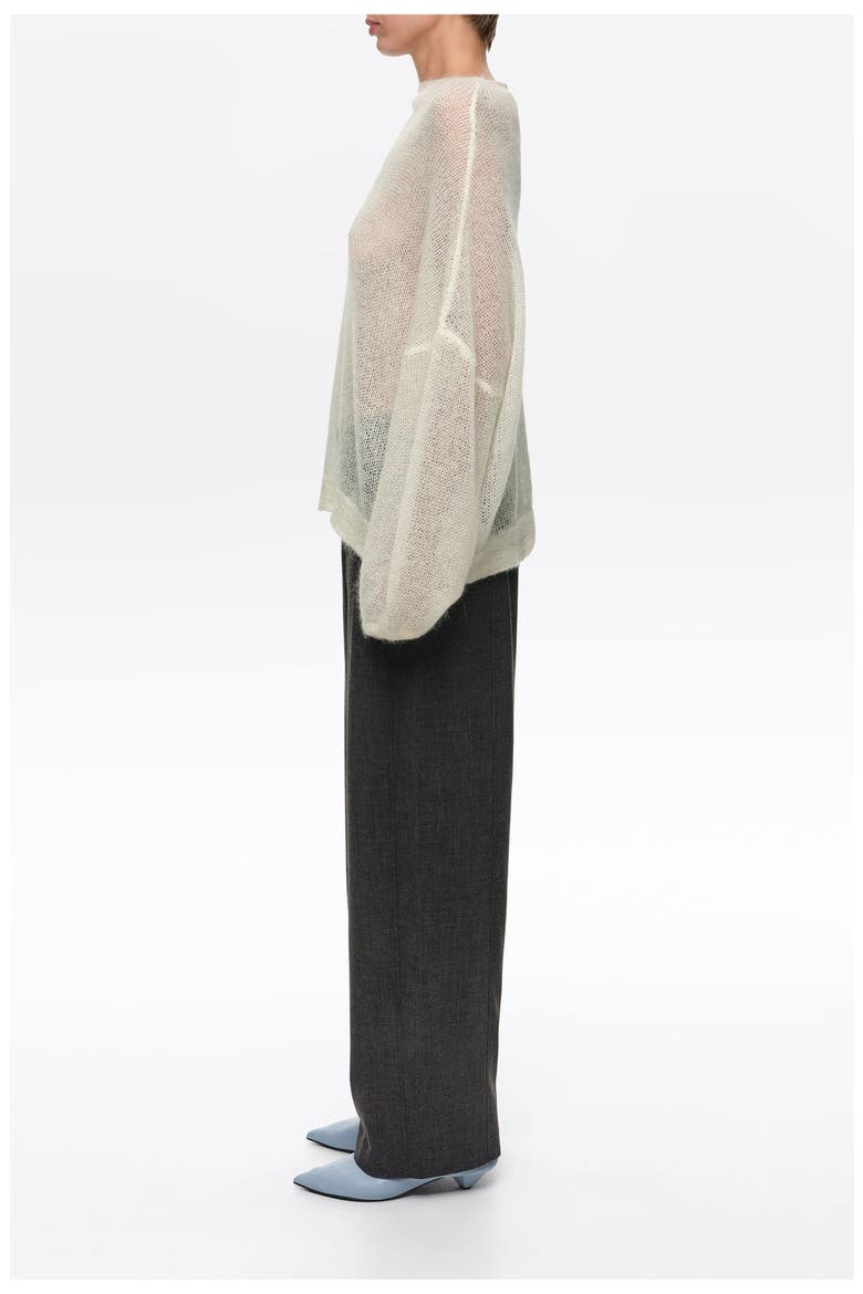 Barrel Leg Ankle Trousers, Alternate, color, DARK GREY MELANGE