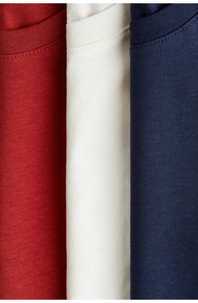 H&M 3-pack T-shirts, Alternate, color, Red/White/Navy Blue