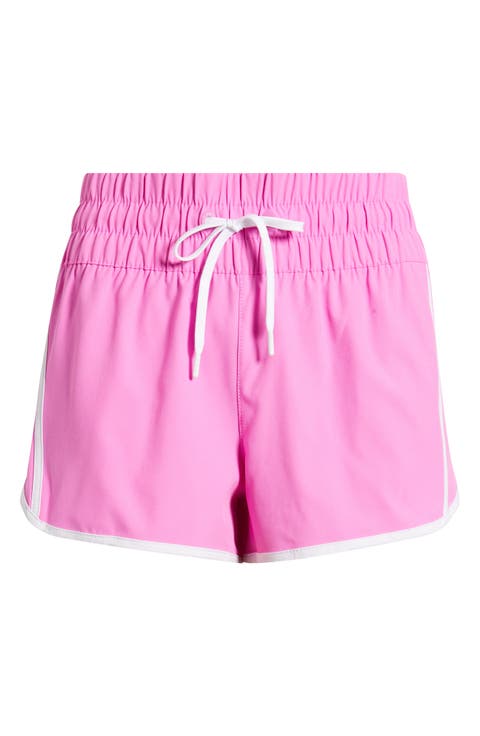 Smocked High Waist Drawstring Shorts
