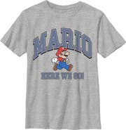 NINTENDO Boy's Nintendo Here We Go Varsity Graphic T-Shirt