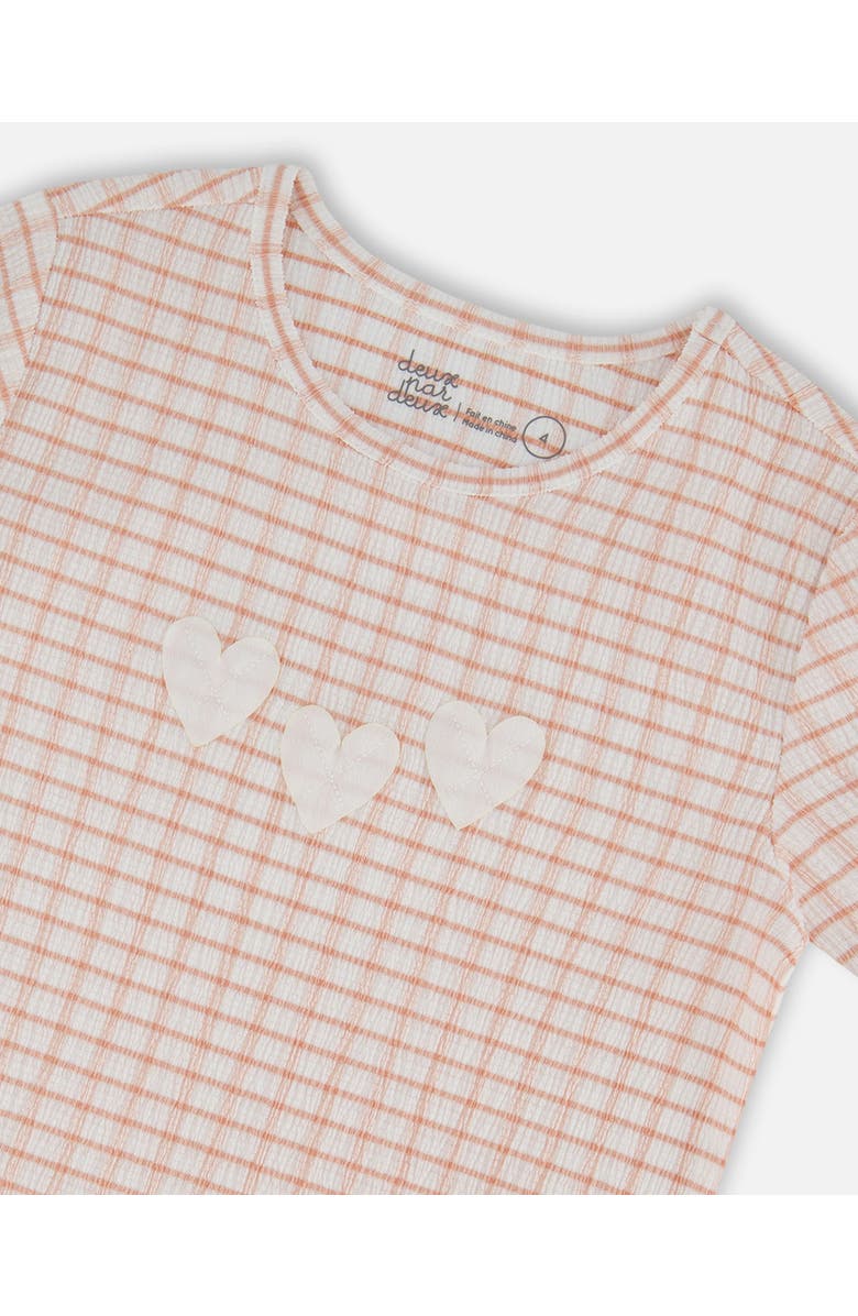 Deux par Deux Little Girl's Crinkle Top With Applique Light Old Pink, Alternate, color,
