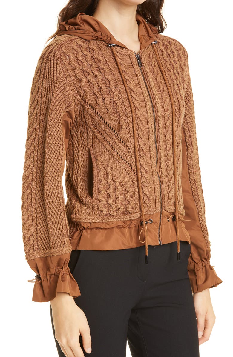 KOBI HALPERIN Lynne Mixed Knit Zip-Up Sweater, Alternate, color, 