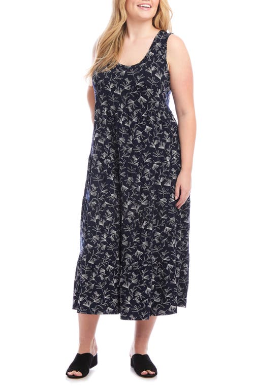 Karen Kane Plus Floral Tiered Midi Dress In Print