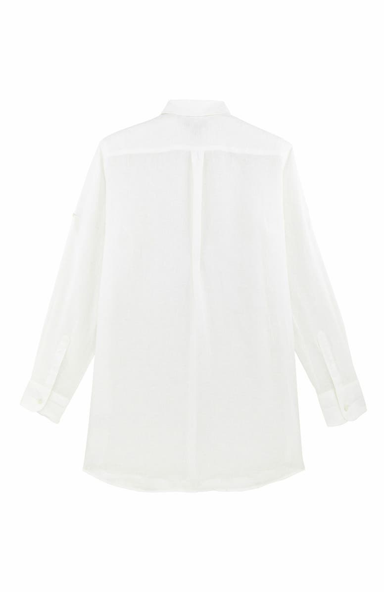 Vilebrequin Women's Solid Linen Shirt Dress, Alternate, color, Blanc