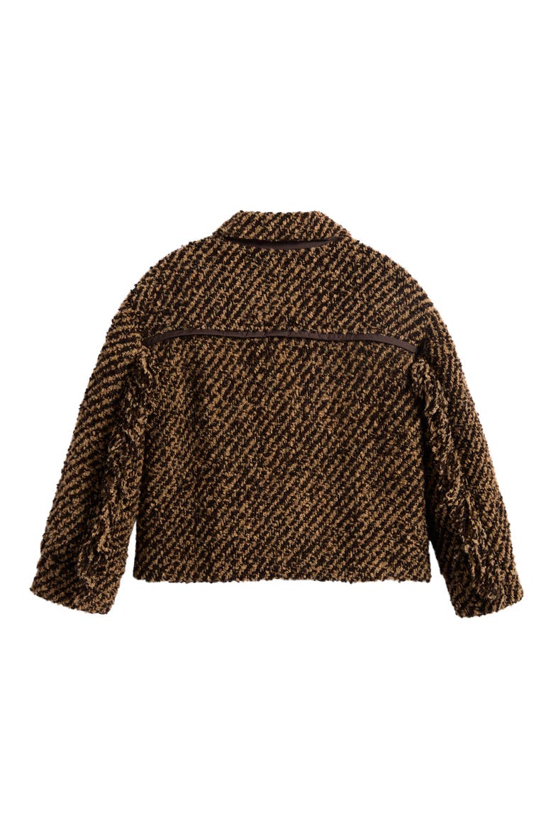 Kids' Boucle Fleece Shirt, Alternate, color, BROWN