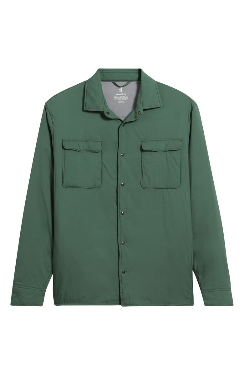 johnnie-O Denzel Featherweight Nylon Snap-Up Shirt Jacket, Alternate, color, Kelp