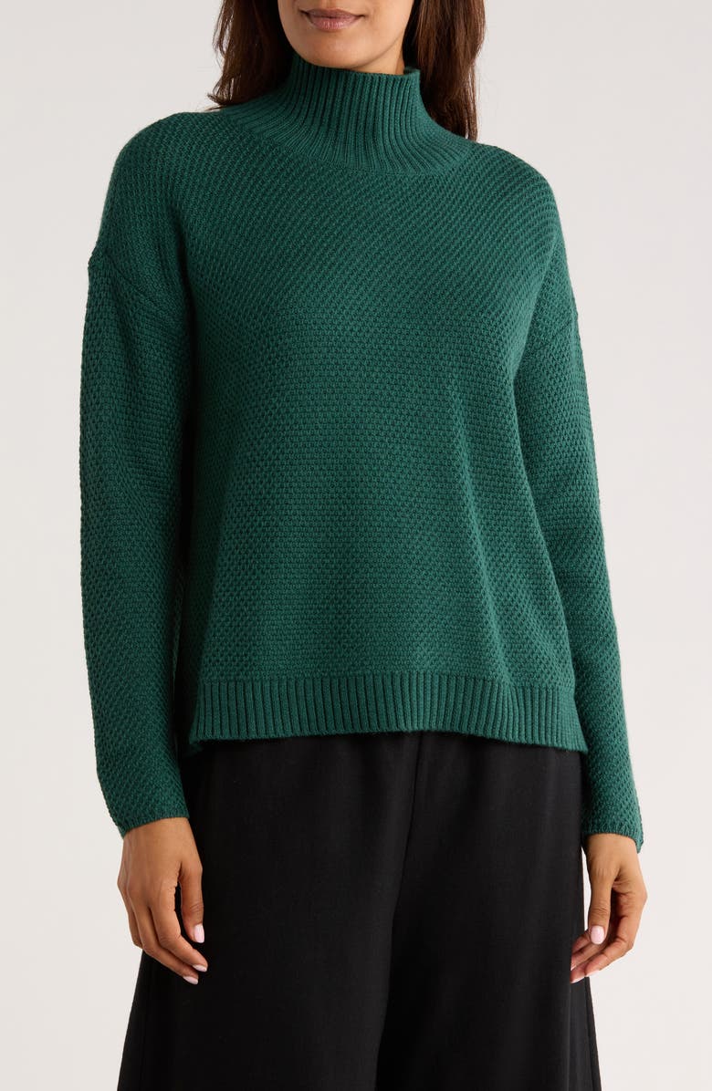 Eileen Fisher Wool Turtleneck Sweater, Main, color, Spruce Mist