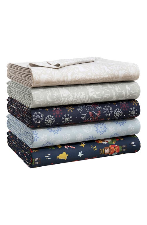 Woven & Weft Cheerful Christmas 4-piece Flannel Bed Sheet Set In Neutral
