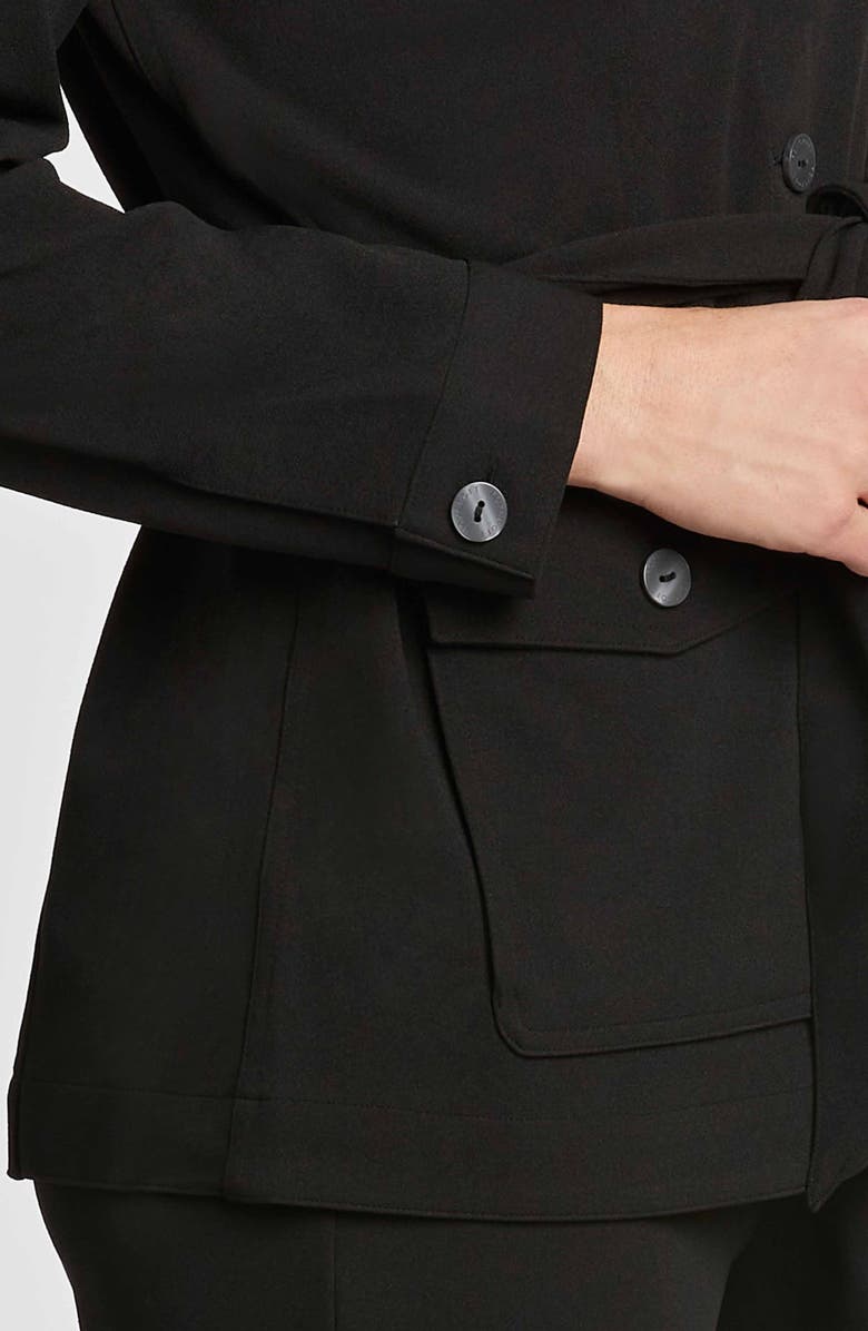 Foxcroft Stella Crepe Knit Utility Jacket, Alternate, color, Black