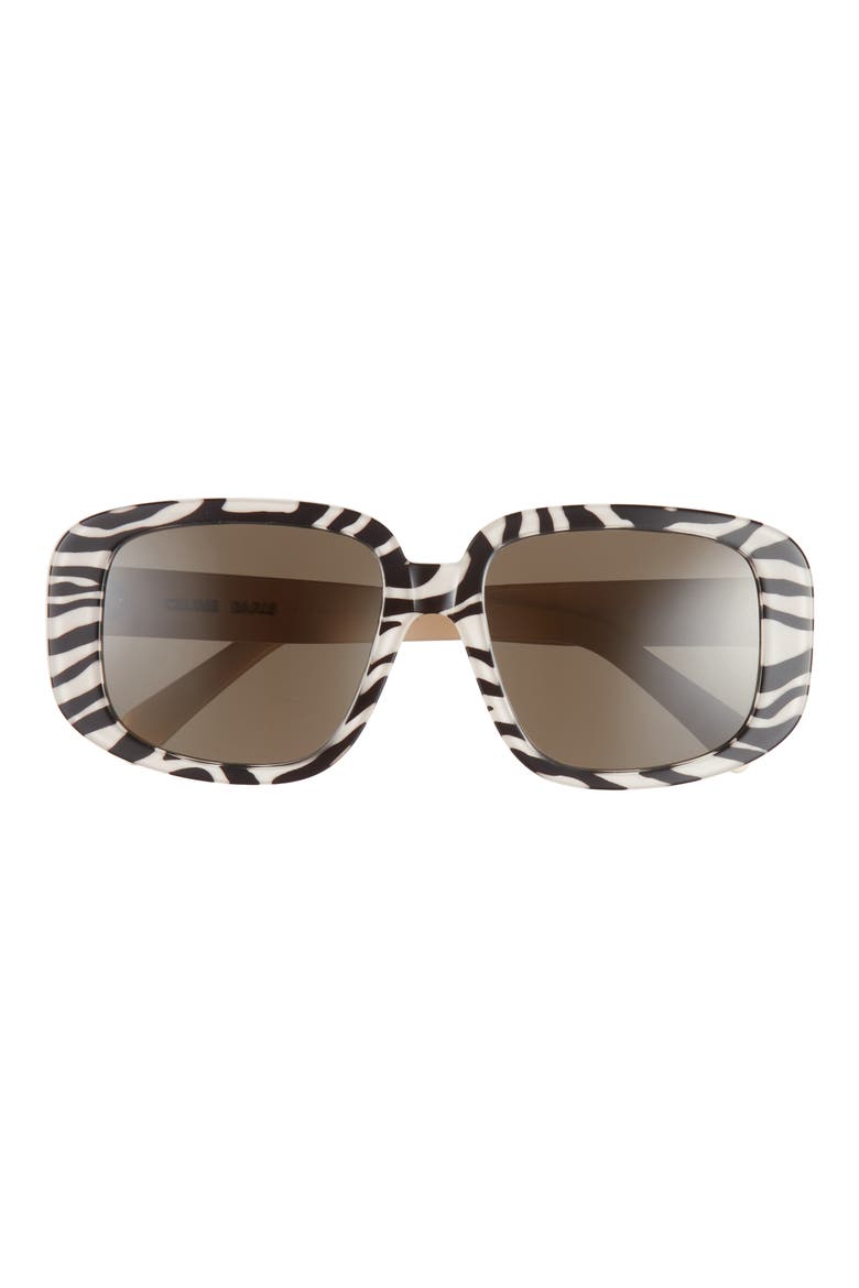 Bold 3 Dots 55mm Geometric Sunglasses, Main, color, ANML/BRN