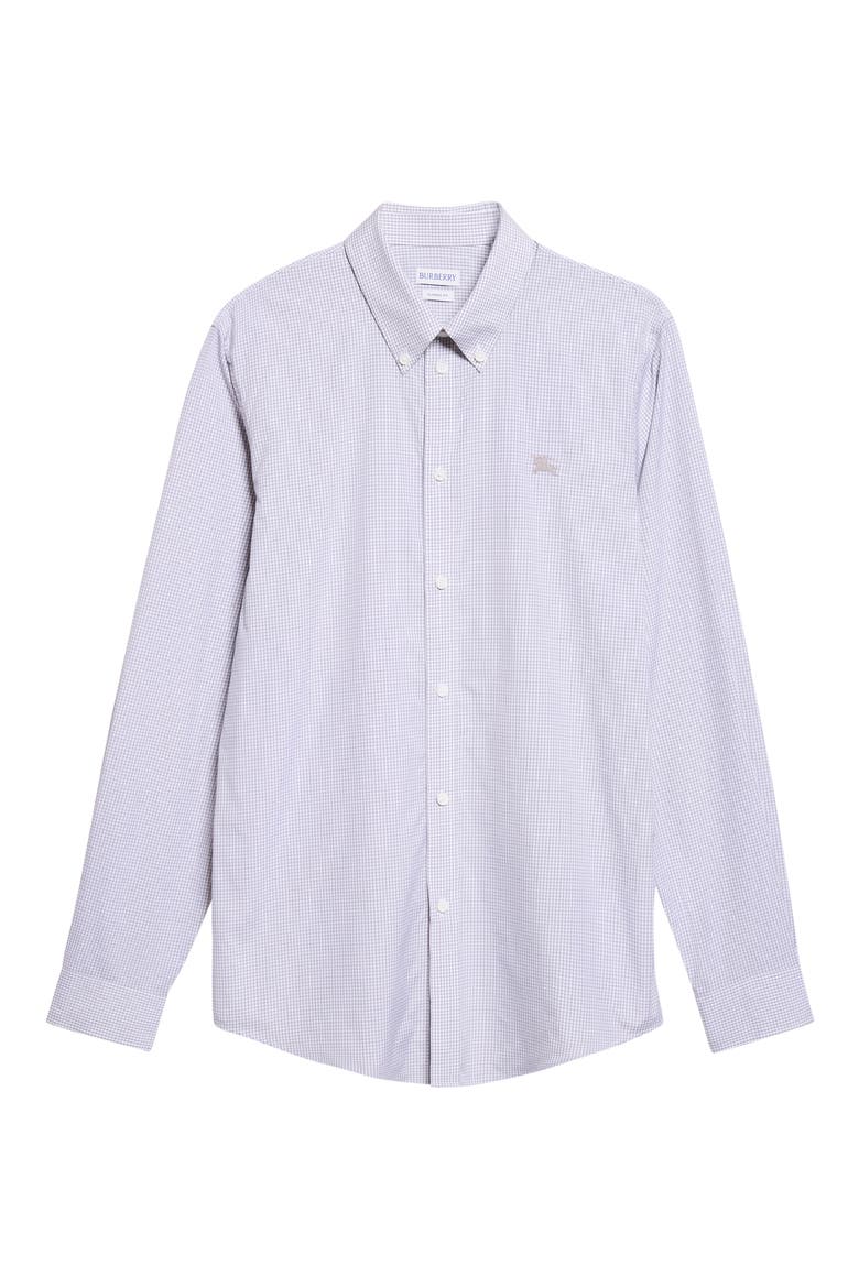 Sam Check Button Down Shirt, Main, color, PALE MAUVE GREY CHECK