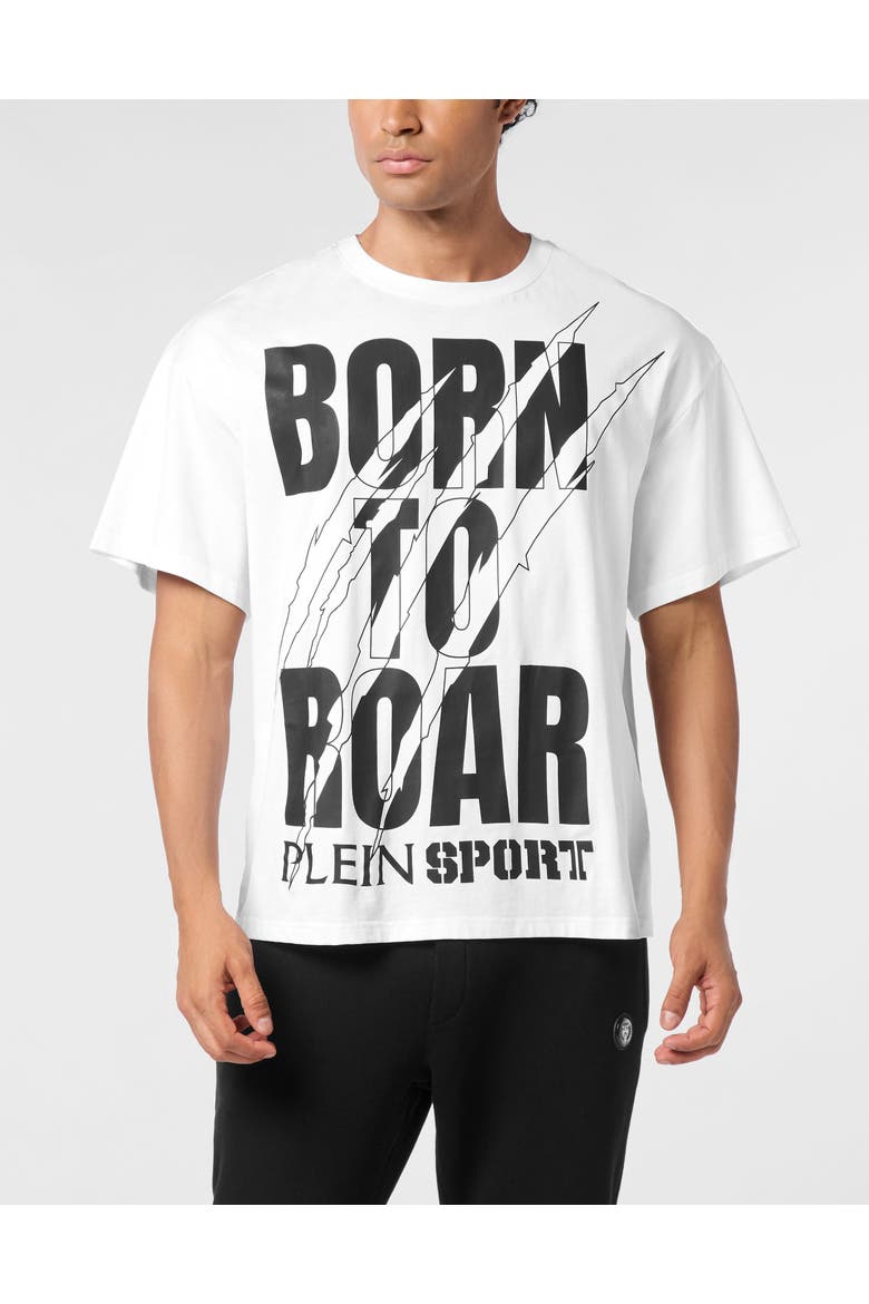 Round Neck T-Shirt Scratch Scratch Men, Main, color, white