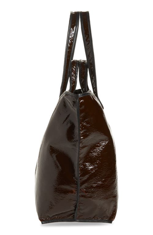 Kassl Lacquer Wool Tote In Brown