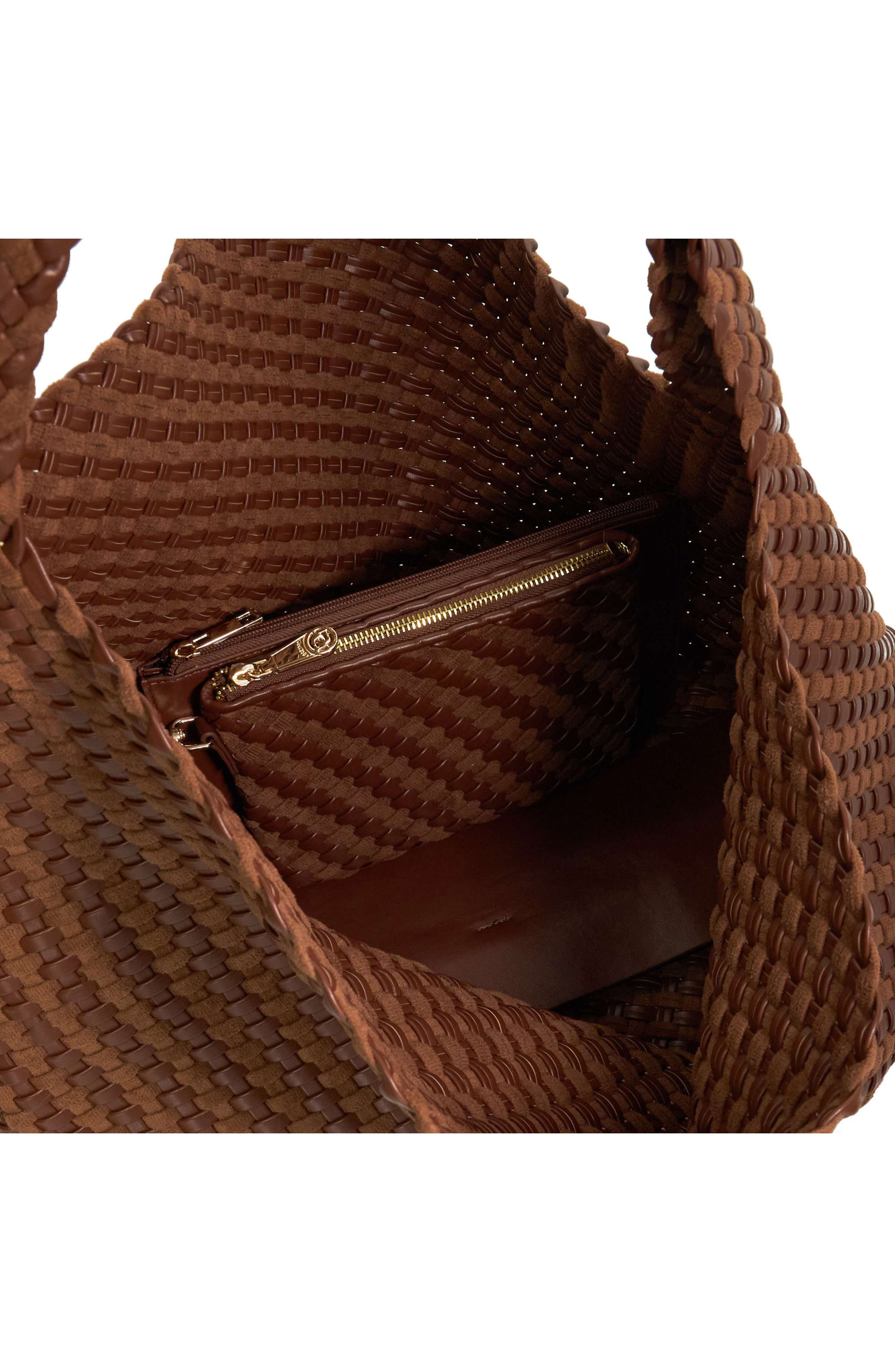 Dune London Deliberate Extra Large Woven Shoulder Bag, Alternate, color, Tan