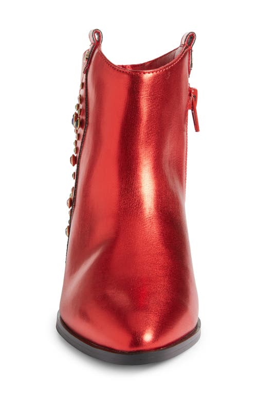Shop Yosi Samra Kids' Miss Dallas Gem Western Boot In Red