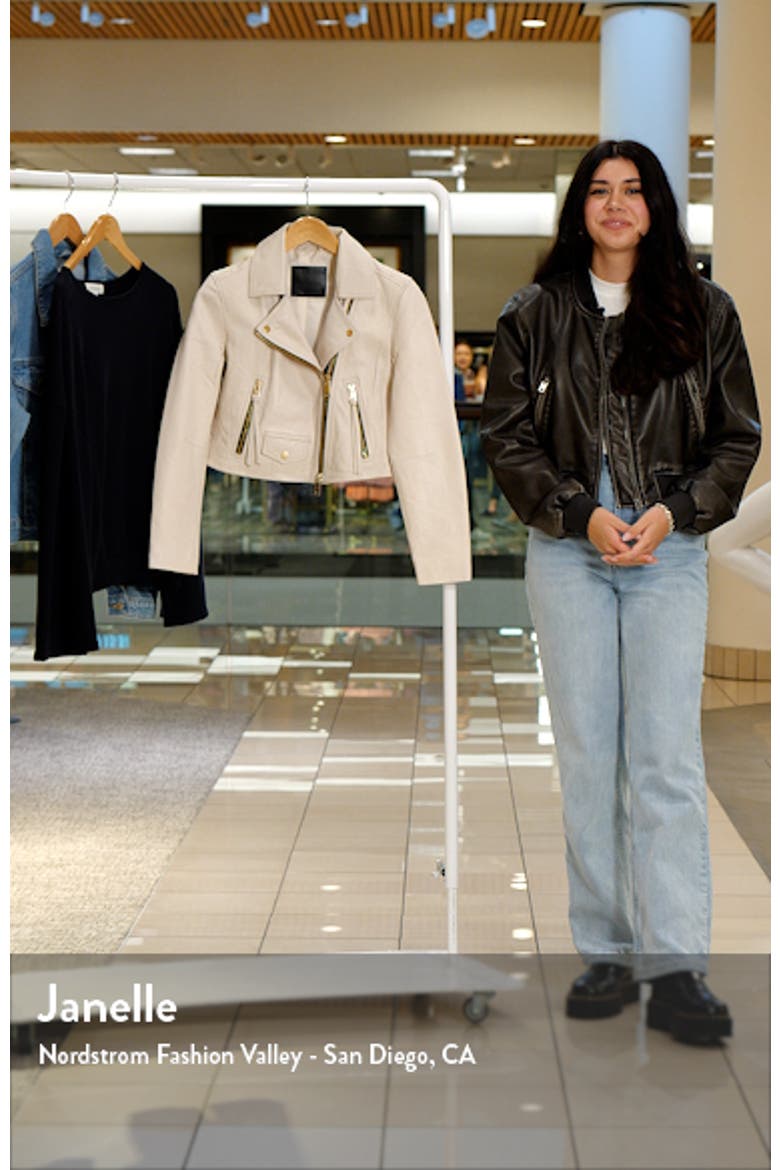Elora Crop Leather Biker Jacket video