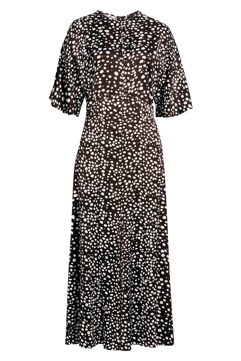 Donazati Dot Print Midi Dress, Alternate, color, MOLE DOT