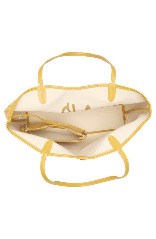 Sam Edelman Harper Monogram Large Shopper Tote Bag In Yellow