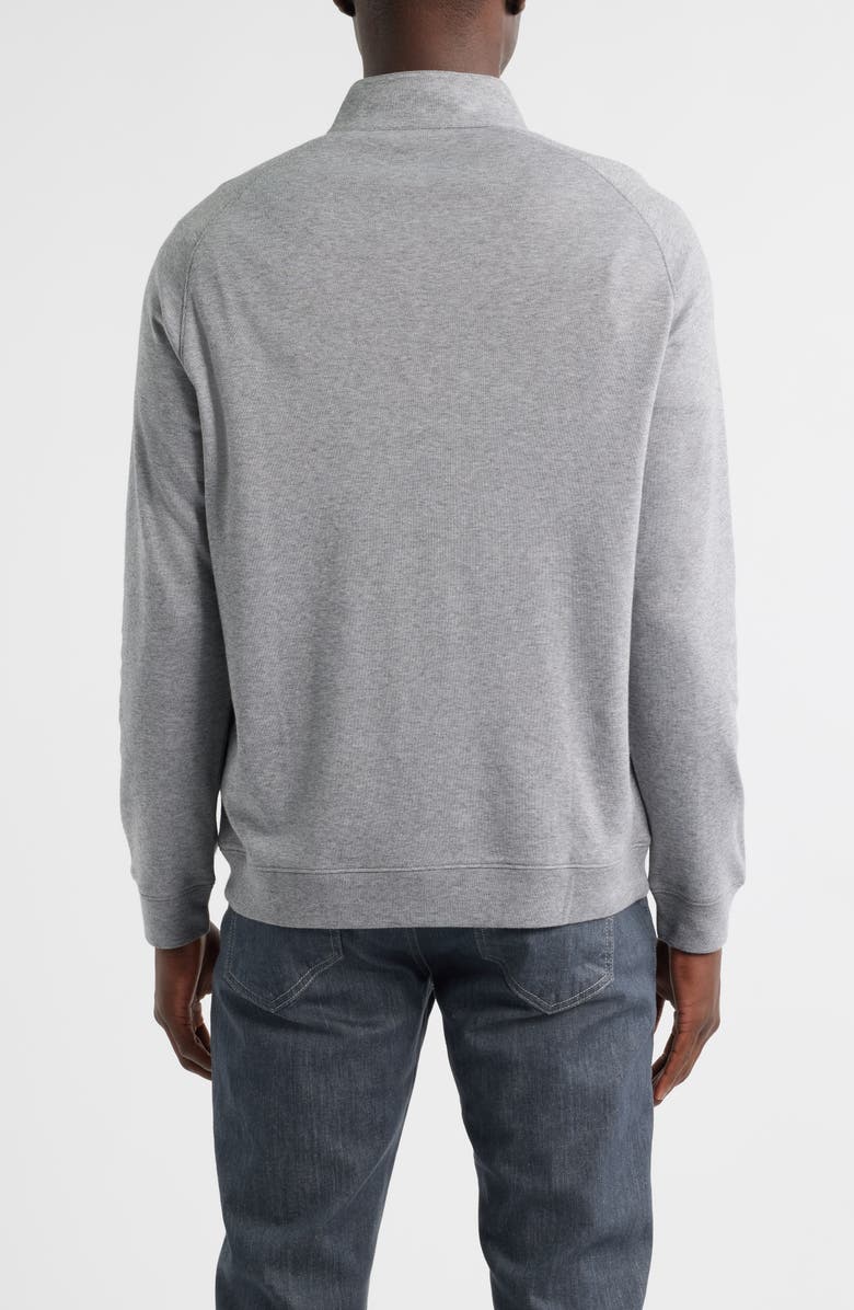 Peter Millar Crown Crafted Grant Bird's Eye Cotton & Cashmere Quarter Zip Pullover, Alternate, color, Oslo Grey