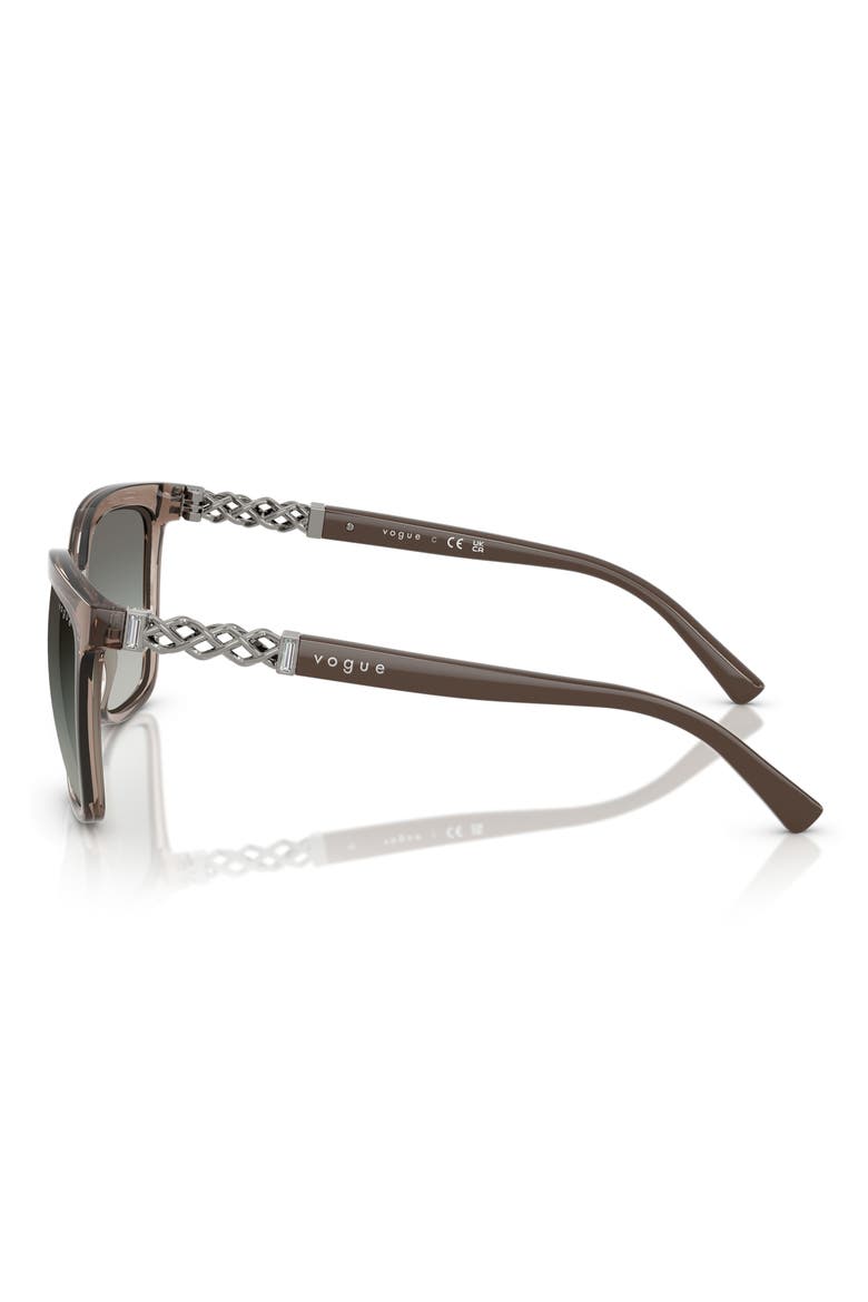 55mm Polarized Gradient Square Sunglasses, Alternate, color, TRANSPARENT BROWN