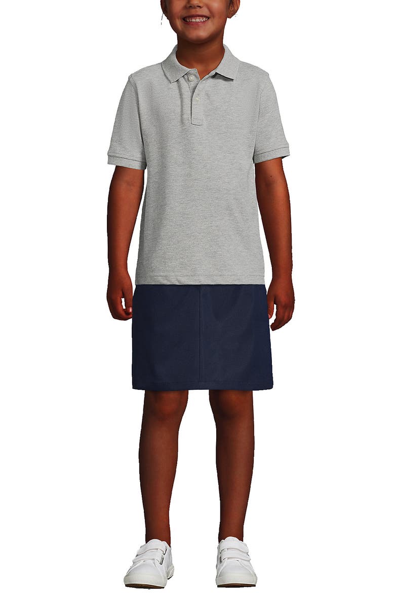 Lands' End School Uniform Kids Short Sleeve Mesh Polo Shirt, Alternate, color, Gray Heather