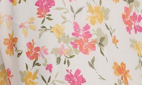 Calvin Klein Floral Capelet Short Sleeve Chiffon Maxi Dress