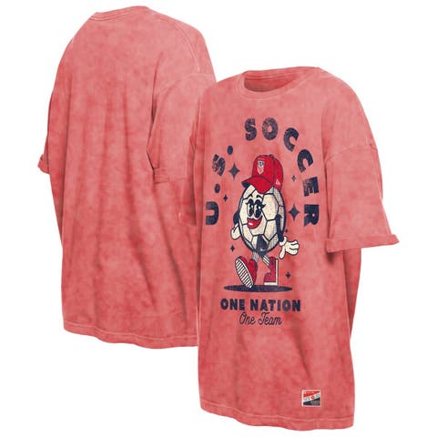 Women's 5th & Ocean by New Era  Red USWNT Throwback Oversized T-Shirt