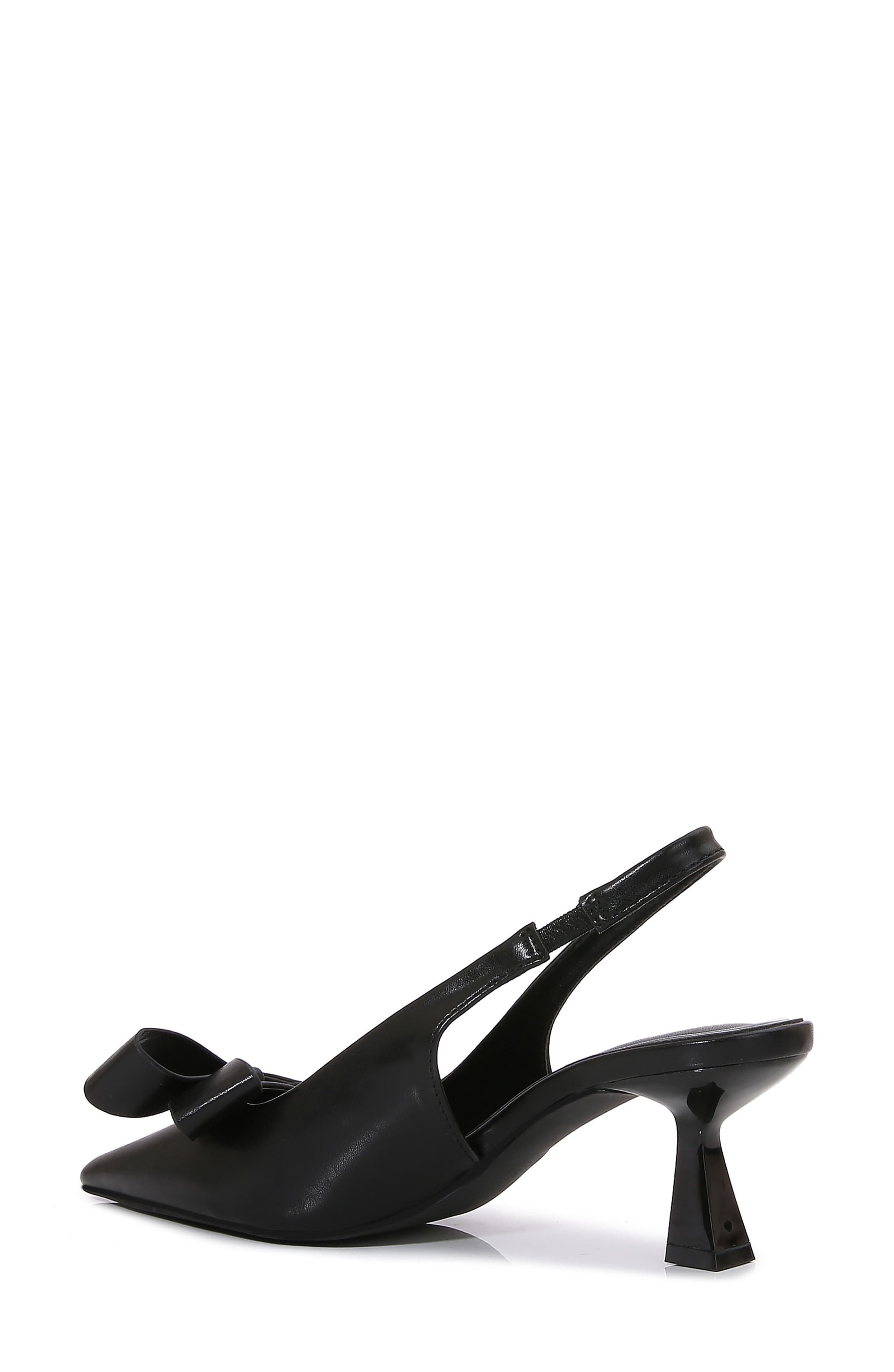 BERNESS Calliope Asymmetric Bow Slingback Pump, Alternate, color, Black
