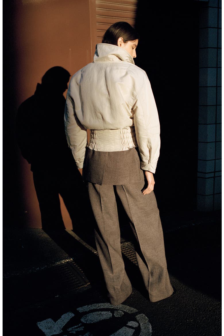 Oversize Gathered Hem Jacket, Alternate, color, LIGHT/ PASTEL GREY