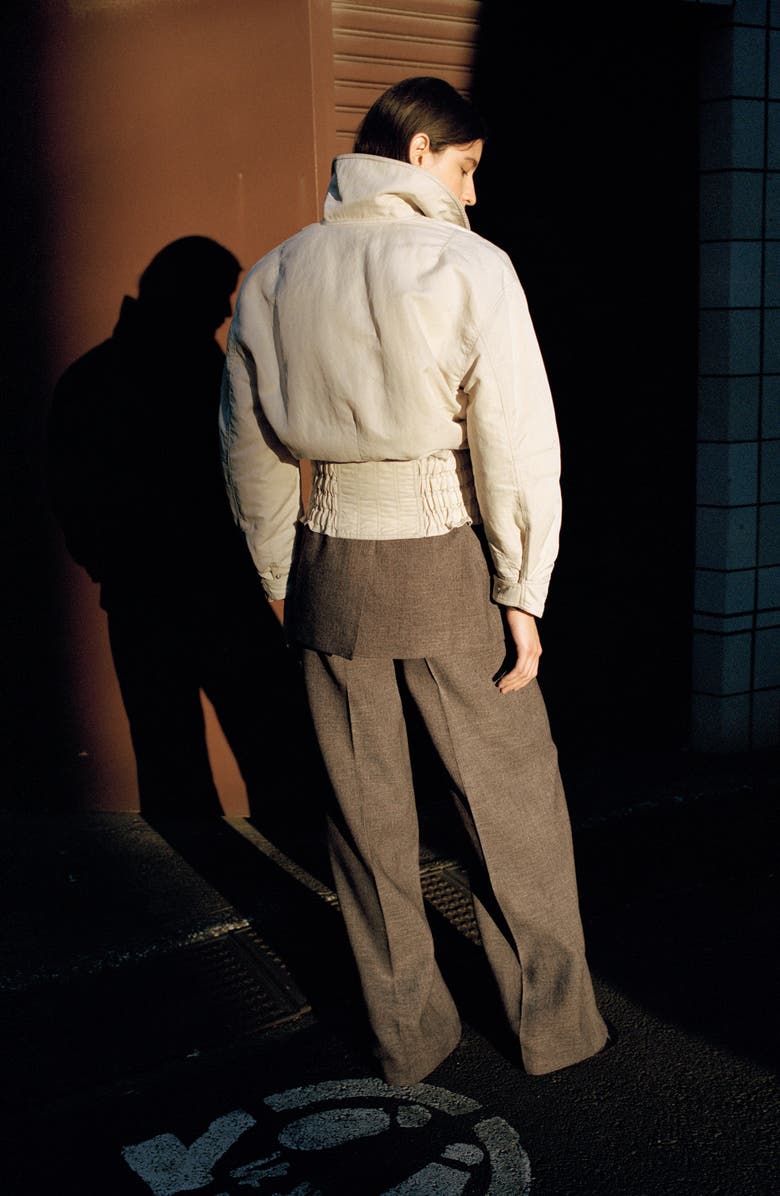 MANGO Oversize Gathered Hem Jacket, Alternate, color, Light/ Pastel Grey