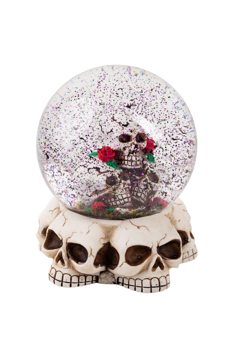 Northlight LED Lighted Skulls and Roses Halloween Snow Globe with Sound - 6", Alternate, color, 
