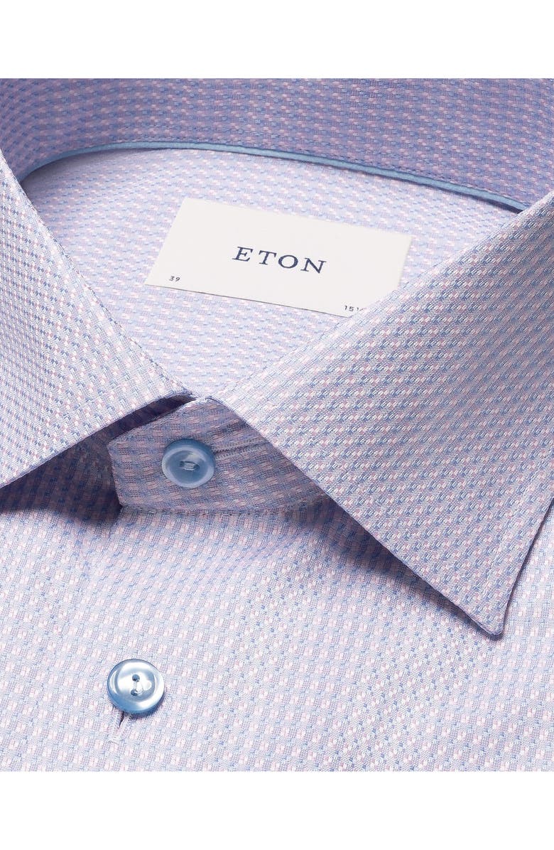 Eton Contemporary Fit Check Cotton Dress Shirt, Alternate, color, 