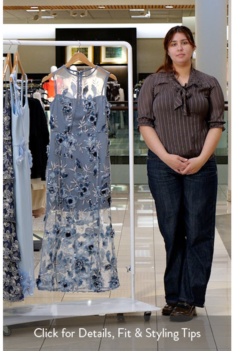Sorelle Floral Embroidered Sheath Cocktail Dress video