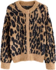 新品　Cardigan Jacket Animal Print NEXT Fluffy Animal Print Cardigan | Nordstrom