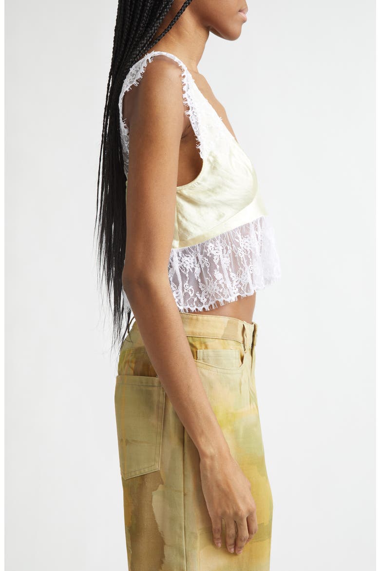 Dahlia Asymmetric Lace & Satin Crop Tank, Alternate, color, BUTTER YELLOW