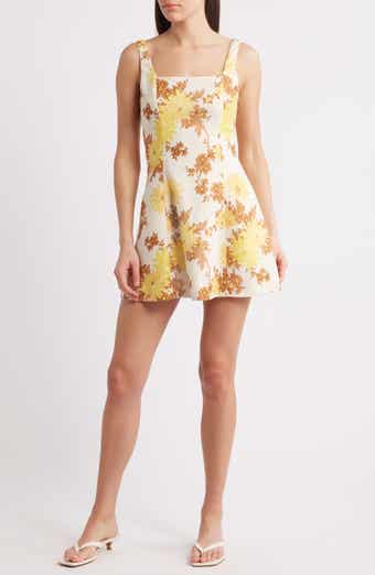 Faithfull the Brand Felice Floral Fit & Flare Linen Minidress