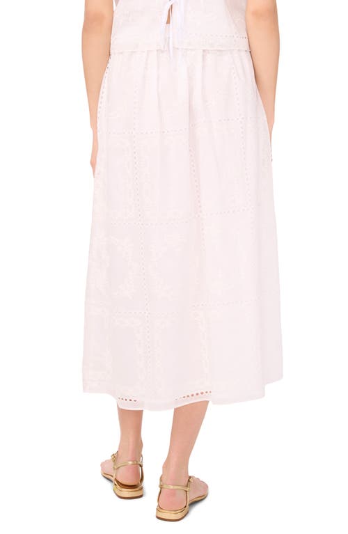 1.state Tiered Cotton Eyelet Midi Skirt In White
