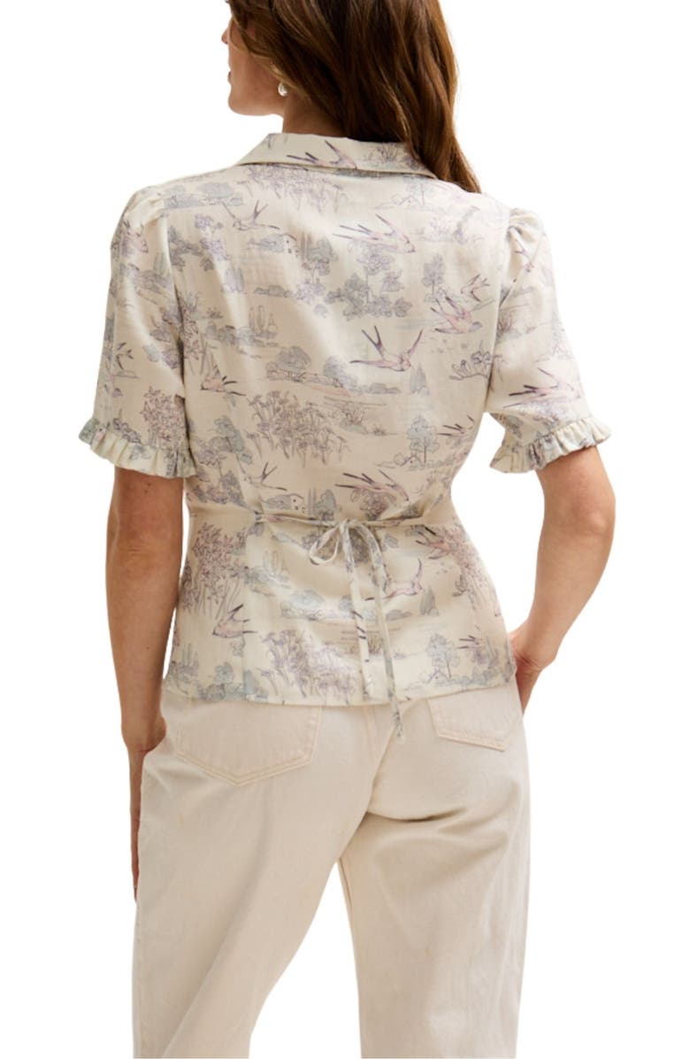 LILY AND LIONEL Rachel Vintage Inspired Short Sleeve Shirt, Alternate, color, Natural