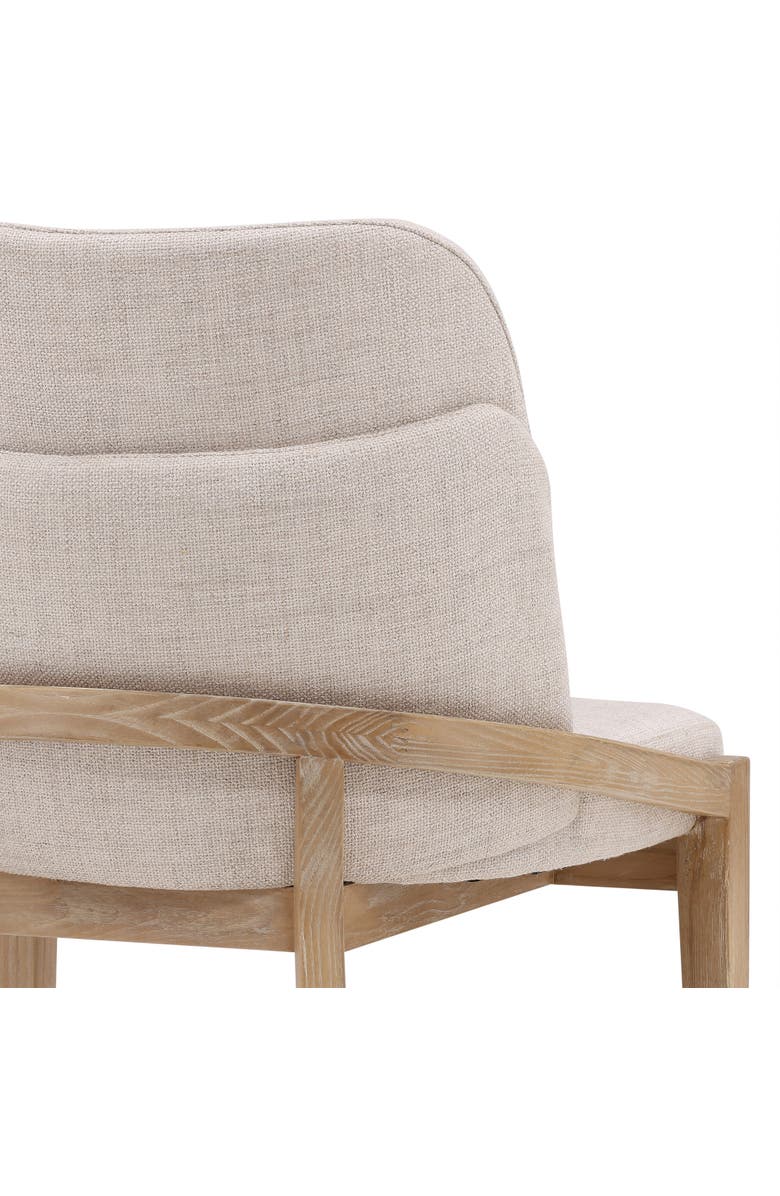 Dovetail Furniture Juna Linen Upholstered Dining Chair with Elm Wood Frame, Alternate, color, Off-White