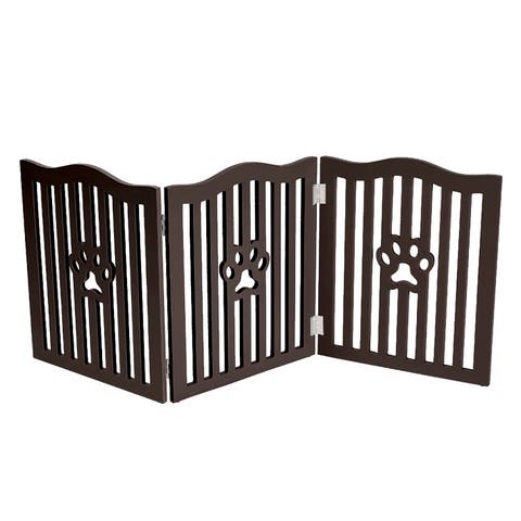 Wooden Free Standing Pet Gate for Small Dogs and Cats