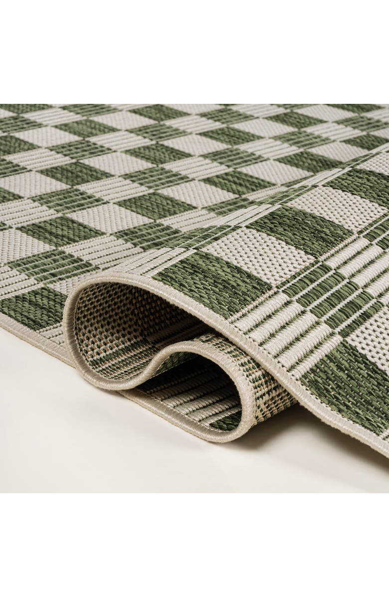 JONATHAN Y Aimee Traditional Cottage Checkerboard Indoor/Outdoor Area Rug, Alternate, color, Green/Cream