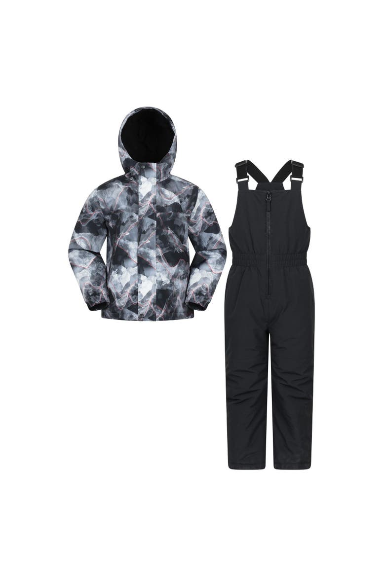 Childrens/Kids Polar Zone Printed Jacket & Salopettes Set, Alternate, color, Dark Grey