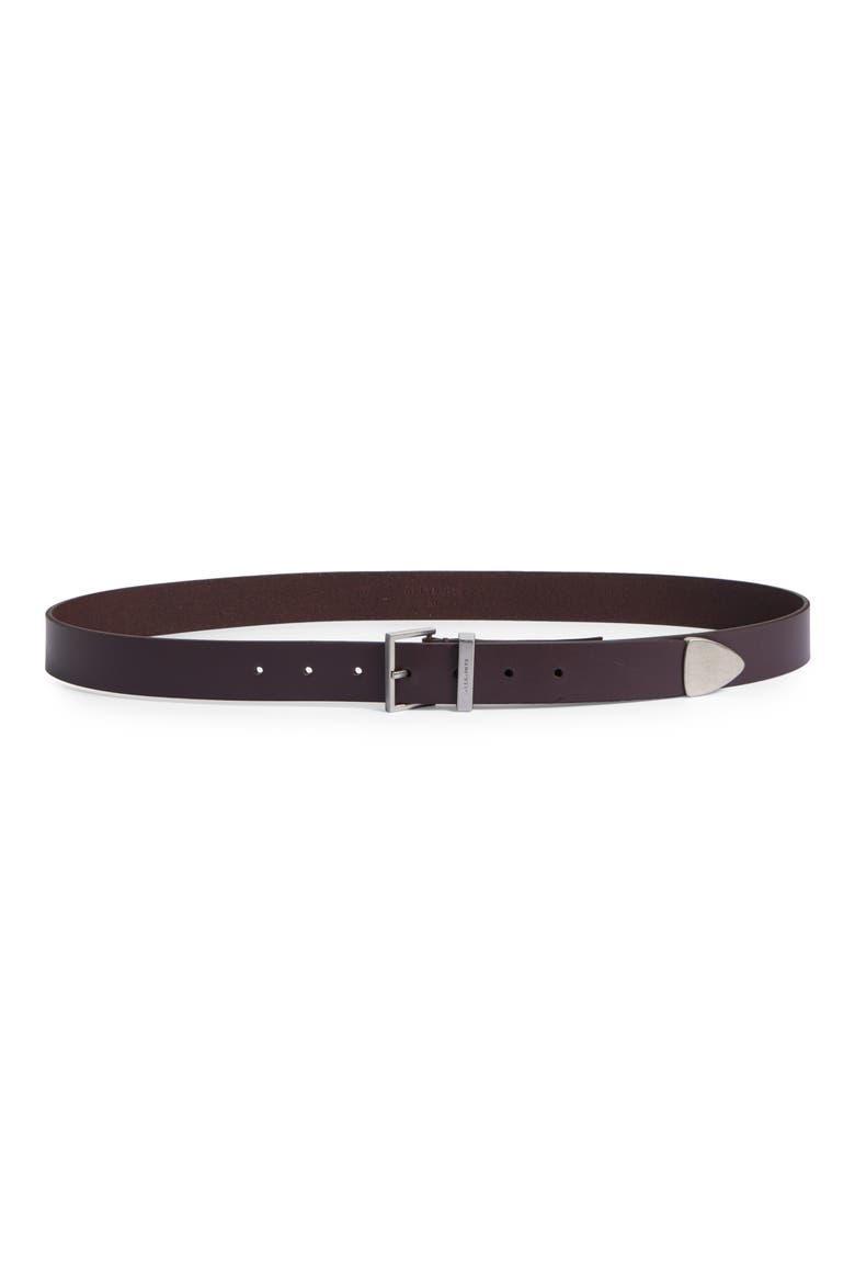 Leather Belt, Main, color, OXBLOOD RED