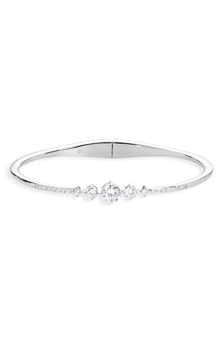Nadri Kiara Cubic Zirconia Hinged Bangle Bracelet, Alternate, color,