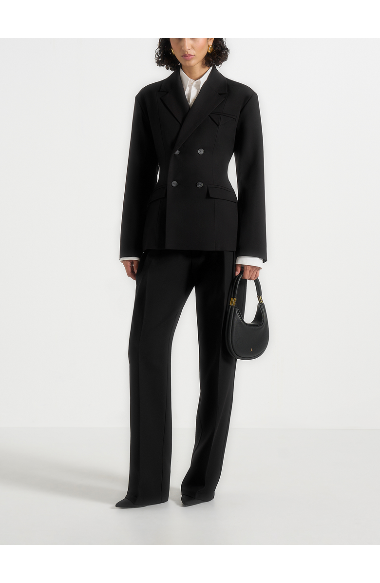 Manière De Voir Maia Double Breasted Blazer, Alternate, color, Black