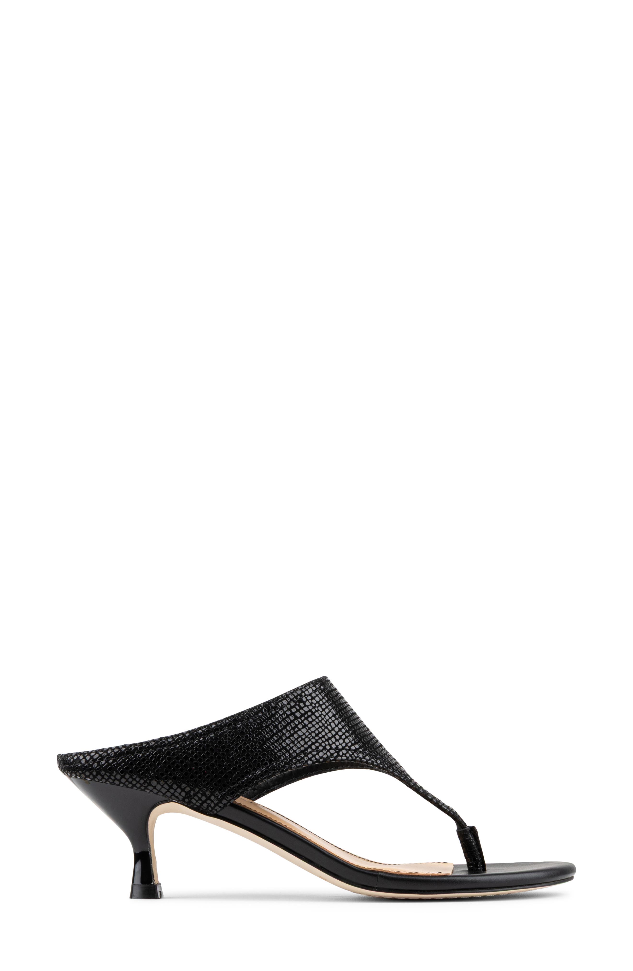 Lucynda Kitten Heel Flip Flop, Alternate, color, BLACK