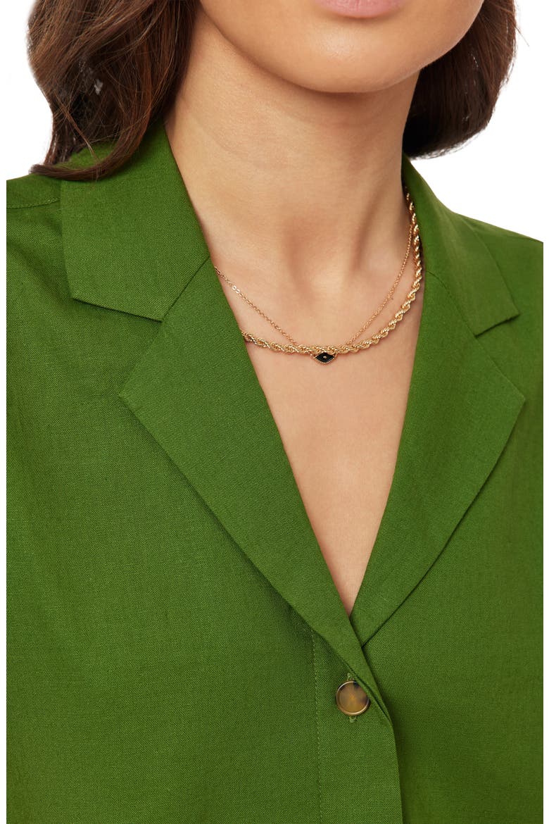 Short Sleeve Linen Blend Button-Up Top, Alternate, color, GARDEN GREEN
