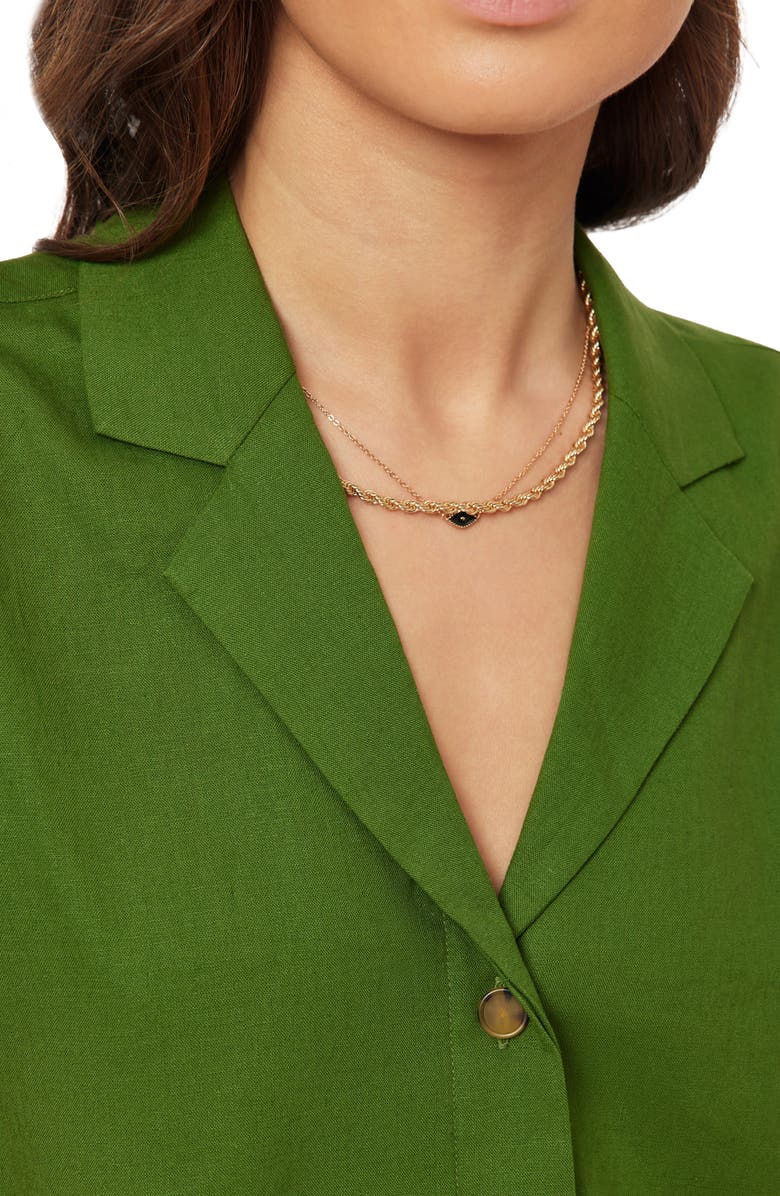 Scotch & Soda Short Sleeve Linen Blend Button-Up Top, Alternate, color, Garden Green