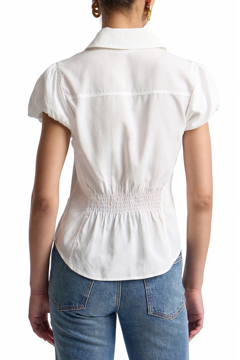 Puff Sleeve Fitted Shirt, Alternate, color, CREAM